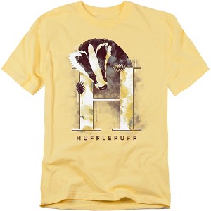 Harry Potter Hufflepuff Watercolor Crest Adult T-Shirt - 1 of 4