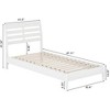 AFI Furnishings Savannah Twin XL Solid Wood Low Profile Platform Bed in White - 3 of 4