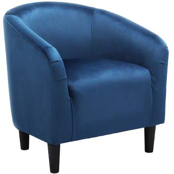Yaheetech Velvet Club Accent Arm Chair Upholstered Barrel Chair