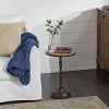Olivia & May Industrial Wood Pedestal Accent Table Brown: Round Iron Base, No Assembly Required - 2 of 4
