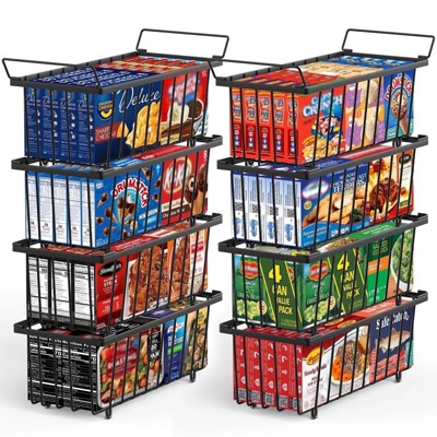 LunaLulinlk Freezer Organizer Bins-8 Pack Stackable Chest Freezer Baskets for 7 CU.FT Deep Freezer, Sort Frozen Meats and Ice Cream