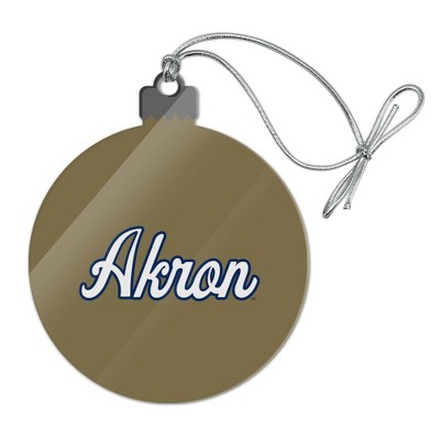 University of Akron Secondary Acrylic Christmas Tree Holiday Ornament
