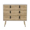 Okak Modern Design 3-Drawer Bedroom Dressers with Metal Hairpin Legs, Wooden Storage Cabinet,Chest of Drawers for Bedroom,Entryway - 4 of 4