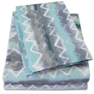 Summerset Chevron Pattern Queen Microfiber Sheet Set