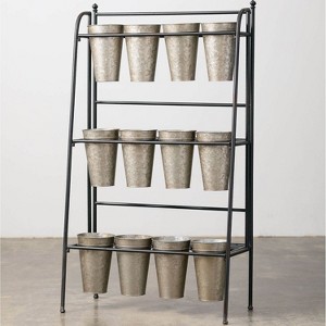 Sullivans Bucket Floral Display 49"H & 9"H Silver - 1 of 4