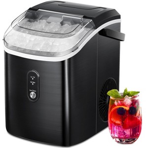 ZAFRO Nugget Ice Maker Countertop with Handle,35Lbs/24Hrs,7 Mins Fast Ice Making, Stainless Steel Pellet Ice Maker with Ice Basket/Ice Scoop - 1 of 4