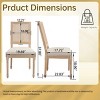 French Country Armless Dining Chairs,Cotton Linen Upholstered Dining Chairs with Solid Wood Frame,Rattan Backrest Dining Chairs-Coolbibila - 4 of 4