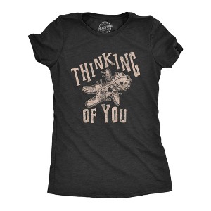 Womens Thinking Of You Tshirt Funny Voodoo Doll Graphic Novelty Tee - Crazy Dog Women's T Shirt - 1 of 4