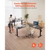 VEVOR L Shaped Desk, Electric Adjustable Height Corner Gaming Desk with Dual Hooks, Heavy Duty Carbon Steel L-Shaped Computer Table, Black - 3 of 4
