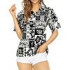 LA LEELA Women's Button Down Blouses Summer Beach Party Short Sleeve Colorful Blouses Button Up Dress Shirts Hawaiian Dresses for Women - 4 of 4