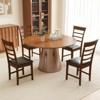 Tangkula Wooden Dining Chair Set of 2 Pu Leather Upholstered Kitchen Chairs w/ Padded Seat - 4 of 4