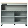 Kitchen Island, with Drop Leaf Kitchen Cart On Wheels, with Large Kitchen Island Cart with 2 Cabinet and 1 Open Shelf - 2 of 4