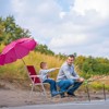 Karl Home Pink Metal Folding Beach Chair(Set of 1) - 4 of 4