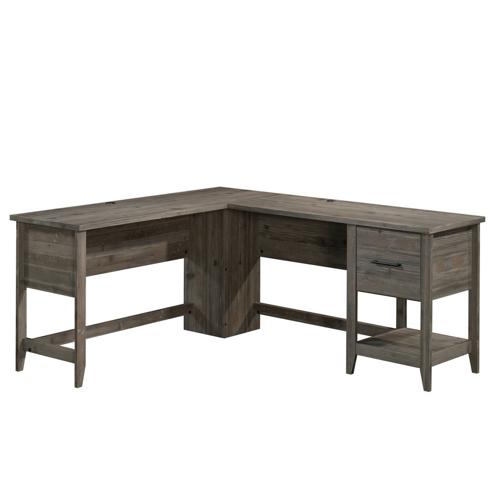 Photos - Office Desk Sauder Summit Station L-Shaped Desk Pebble Pine - : Modern Home Office Furn 