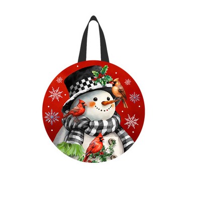 Briarwood Lane Winter Door Hanger 16x16 Snowman With Cardinals For Winter Door Hanger