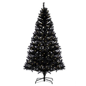 6.5 Ft Prelit Artificial Christmas Tree, Artificial Tree with 250 LED Lights, 818 Branches, 8 Lighting Modes, Xmas Decoration for Home Office - 1 of 4