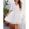 Women's Polka Dot Midi Dress Short Sleeve Tie Neck Wrap Style Casual Summer Sundress - 2 of 4