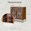 COZAYH Modern 2 Door Accent Cabinet with Mirror Fronts, Storage Sideboard for Entryway or Living Room, 27 Inch Wood Finish with Metal Legs - 2 of 4