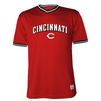 Cincinnati Reds Shirt Womens Small Red V Neck Logo MLB Baseball