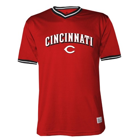 MLB Cincinnati Reds Men's Short Sleeve V-Neck Jersey - S