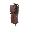 Amerileather Brown Ostrich Print Leather Two Piece Set Traveler - 3 of 4