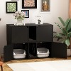 FUFU&GAGA Cat Cabinet Double Door Double Space Magnetic Door Separate Litter Collector Minimalist Modern Style - 2 of 4