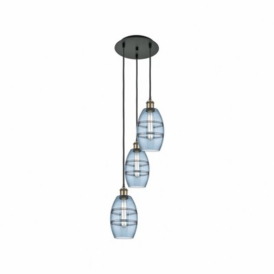 Vaz - 3 Light Cord Hung Multi Pendant In Industrial Style-25.13 Inches Tall and 12.38 Inches Wide