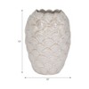 Decorative Contemporary Ceramic Vase with Embossed Scallop Shell Texture, Coastal Modern Accent Decor for Living Room or Bedroom - 13" White - 3 of 4