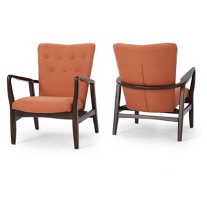 Becker Upholstered Arm Chair (Set of 2) - Orange - Christopher Knight Home