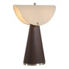 Uttermost Conover Brown Modern Table Lamp – Chocolate Faux Leather Base with Twin Sockets and Folded White Linen Shade, 27” High - 3 of 4