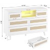 Zstar Rattan 6 Drawers LED Dresser with Charging Station for Closet, Living Room, Hallway - 2 of 4
