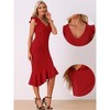 Allegra K Women's V Neck Ruffle Sleeve Irregular Hem Cocktail Party Work Sheath Dress - 2 of 4