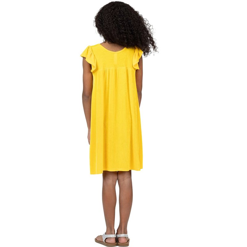24sevenkid Girls Ruffle Cap Sleeve Knee Length Babydoll Dress, 3 of 6