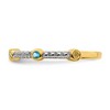 Black Bow Jewelry 2mm 14k Yellow Gold Blue Topaz & .08 Ctw Diamond Stackable Band - 3 of 4