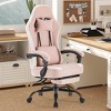 MAYEERTY Computer Gaming Chair with Lumbar Support Adjustable Height 360 Rotating Wheels Armrests and Headrests Included - 2 of 4