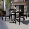 WestinTrends Playa Modern 5-Piece Resin Patio Dining Table Set with Stackable Patio Dining Chairs, Black - 2 of 4