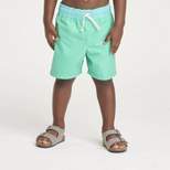 Toddler Boys' Solid Swim Shorts - Cat & Jack™ Turquoise Blue