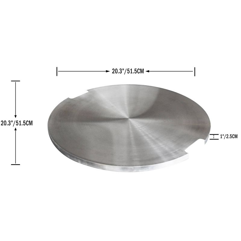 Manchester 21&#34;x21&#34; Rectangle Stainless Steel Lid for Outdoor Fire Pit Table - Elementi, 4 of 5