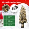 4.5 Ft PreLit Artificial Christmas Tree with Lights,Snow Flocked,Traditional Green Design,Include Elk Base and Berries for In/Outdoor Holiday Decor - 2 of 4