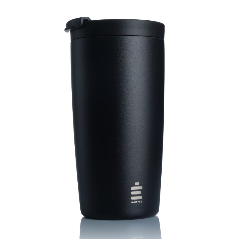 HYDRATE 500ml Insulated Travel Reusable Coffee Cup with Leak-proof Lid, Black, 1 of 4