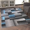 Emma and Oliver Modern Cubist Olefin Accent Runner Rug in Gradient Shades with Natural Jute Backing - 3 of 4