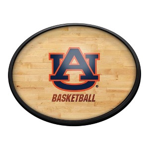 College Basketball Hardwood Design Oval Slimline Lighted Wall Sign - 1 of 4