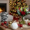 SEVOBAL Tree Ornaments 6PCS Set 4" Christmas Ball Ornaments Cream Ruffle Hanging Decorations for Xmas Tree Holiday Home Decor, White, 4"*4"*4" - 4 of 4