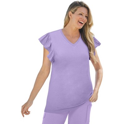 Woman Within Plus Size Embroidered V-Neck Tunic