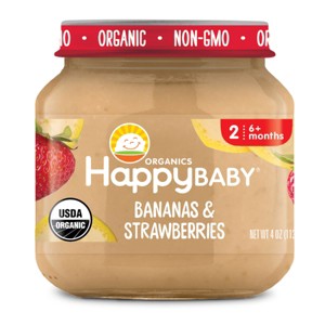 Happy Baby Organics Clearly Crafted Stage 2 Bananas & Strawberries Jar - 4oz - 1 of 4
