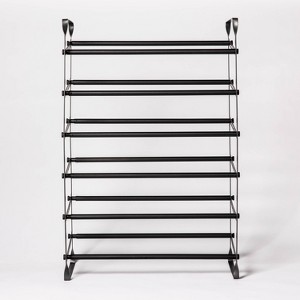 Expandable Shoe Shelf - Room Essentials™: Freestanding Steel Shoe Rack, Holds 30 Pairs, Gray, Closet Organizer - 1 of 4