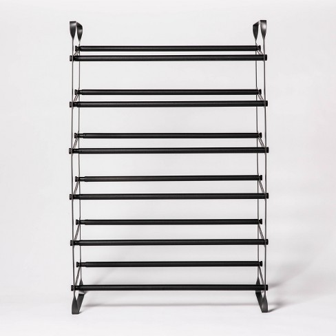 2-Tier Expandable Shoe Rack with Pivoting Bars