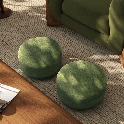 NicBex 15" Mushroom Footstool Small Round Ottoman with High density foam for Living Room
