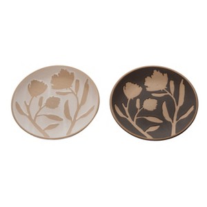Transpac Stoneware 6 in. Multicolor Harvest Wildflower Dessert Plates Set of 2 - 1 of 3