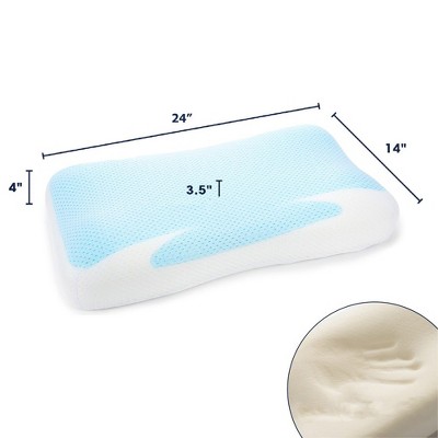 Cheer Collection White Cooling Gel Memory Foam Pillow